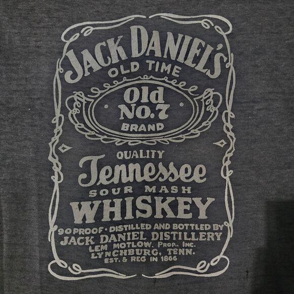 Vintage Jack Daniel’s Old No.7 Tennessee Whiskey Tee Distressed Black 18x25 - Picture 4 of 7
